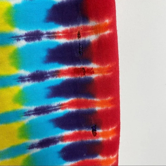 Reflective Colorful Tie Dye Retro Skater Custom Upcycled Tee Unisex Small Tshirt - Picture 15 of 16